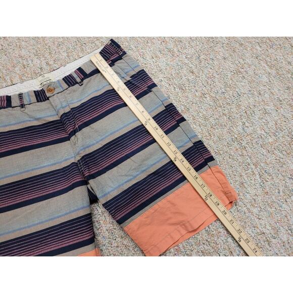 Scotch & Soda Shorts Mens 34 Grey Blue Orange Striped Southwestern Preppy Casual - Picture 4 of 13